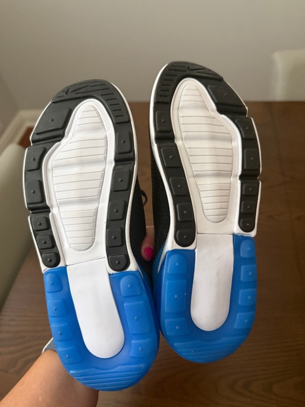 Nike Kids' Air Max 270 Black and Blue Sneakers - Picture 7 of 10